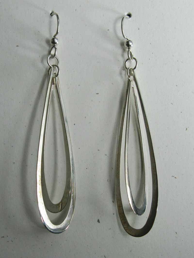Sterling Earrings with Long Ovals