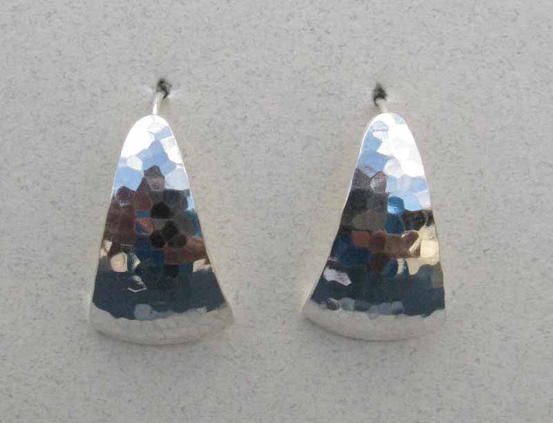 Hammered Wedge Earrings in Sterling Silver