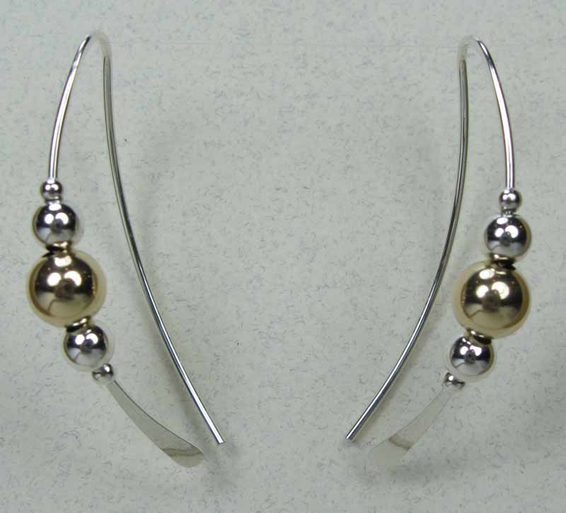 Curved Earrings with Beads