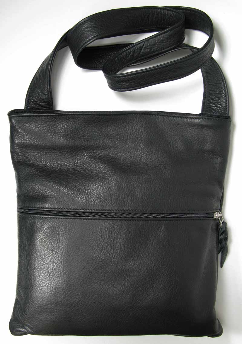 Leather Cross-Body Bag in Black