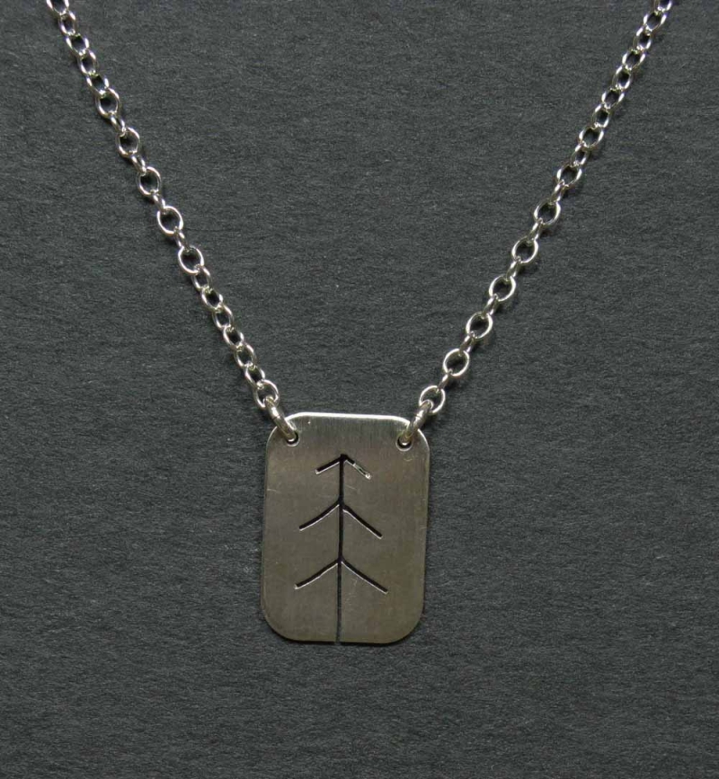 Silver Necklace with Pine Tree