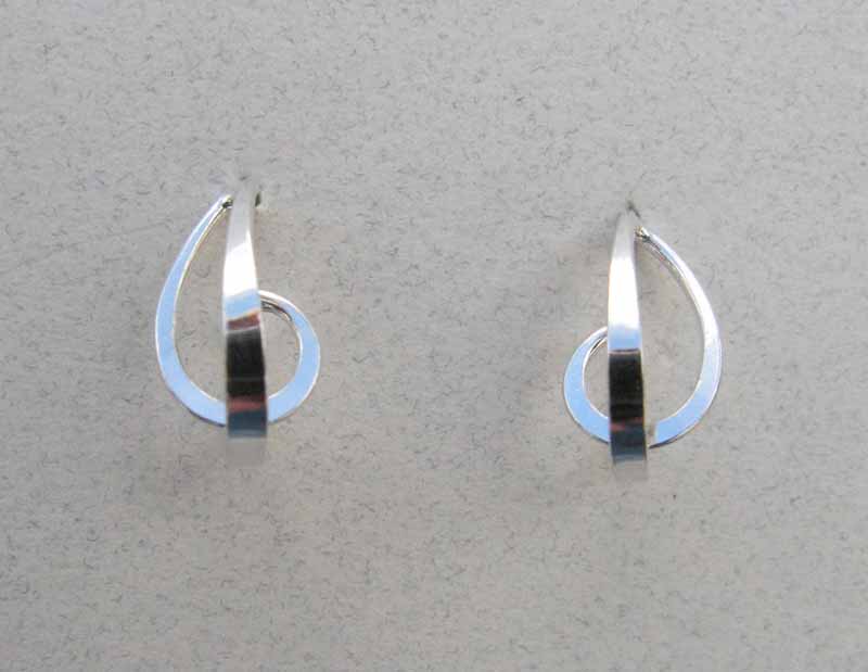 3D Teardrop Post Earrings in Sterling Silver