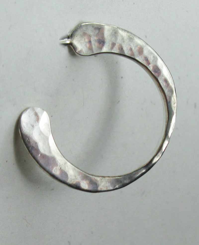 Hammered Wobble Hoop Earrings in Sterling Silver