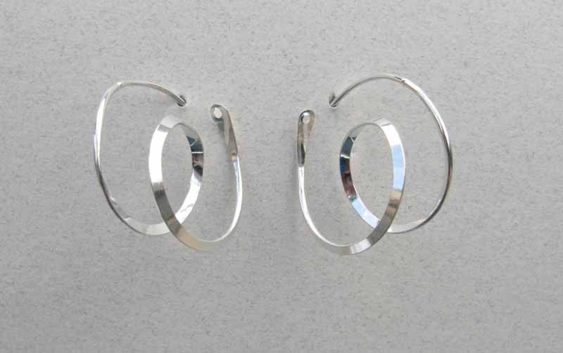 Curlicue Hoop Earrings in Sterling Silver