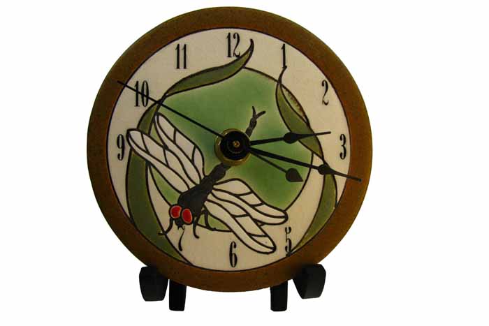 Clock - Dragonfly & Bulrushes