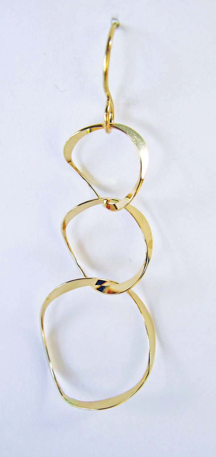 Three Curved Rings Earrings