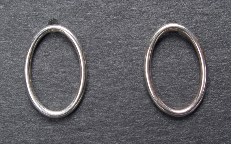 Small Silver Oval Post Earring