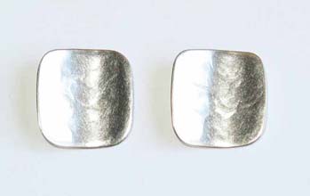 Textured Silver Post Earrings