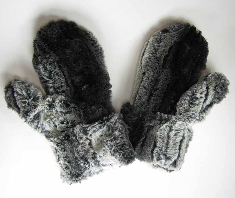 Faux Fur Mittens in Smouldering Sequoia