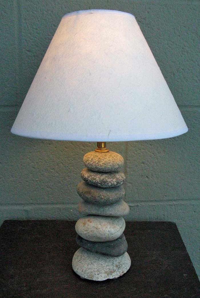 Mini Coastal Rock Lamp