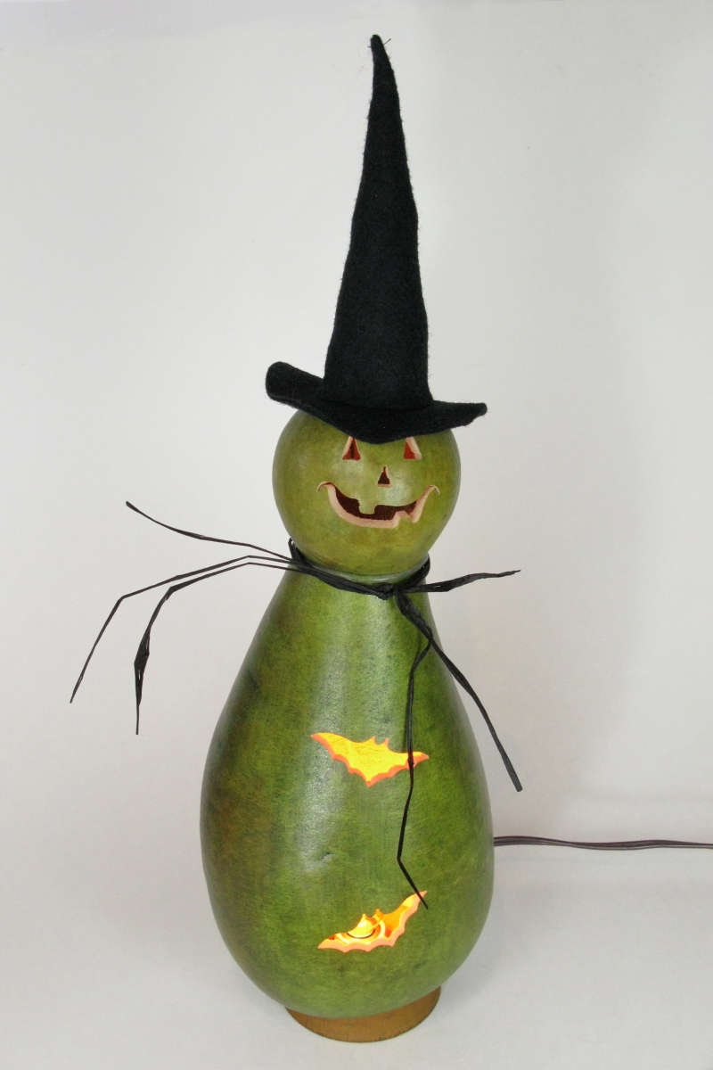 Ursula - Green Witch Illuminated Gourd
