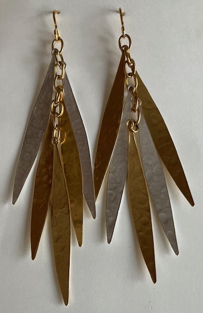 Long Tiered Leaves Earring