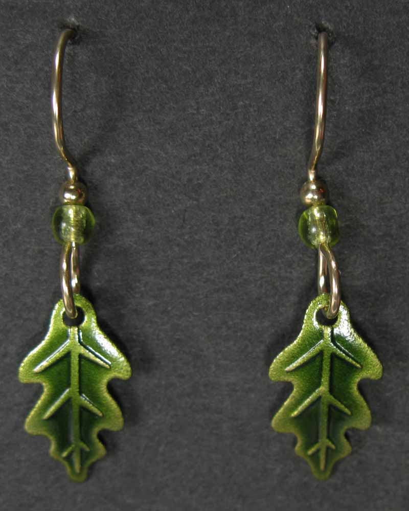 Oak Leaf Green Earrings