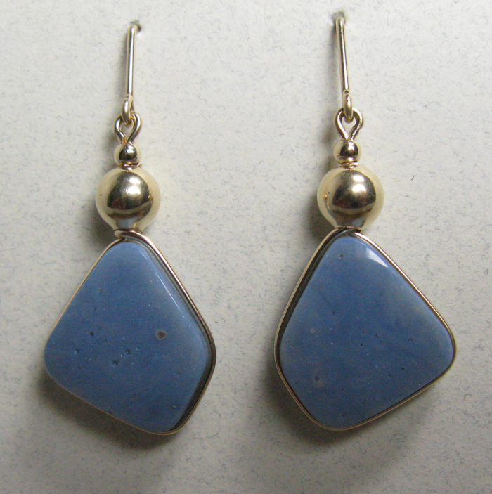 Leland Blue Stone Earrings in Gold