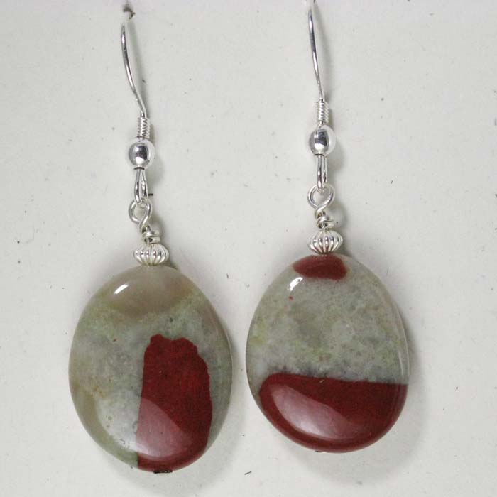 Large Oval Pudding Stone Earrings