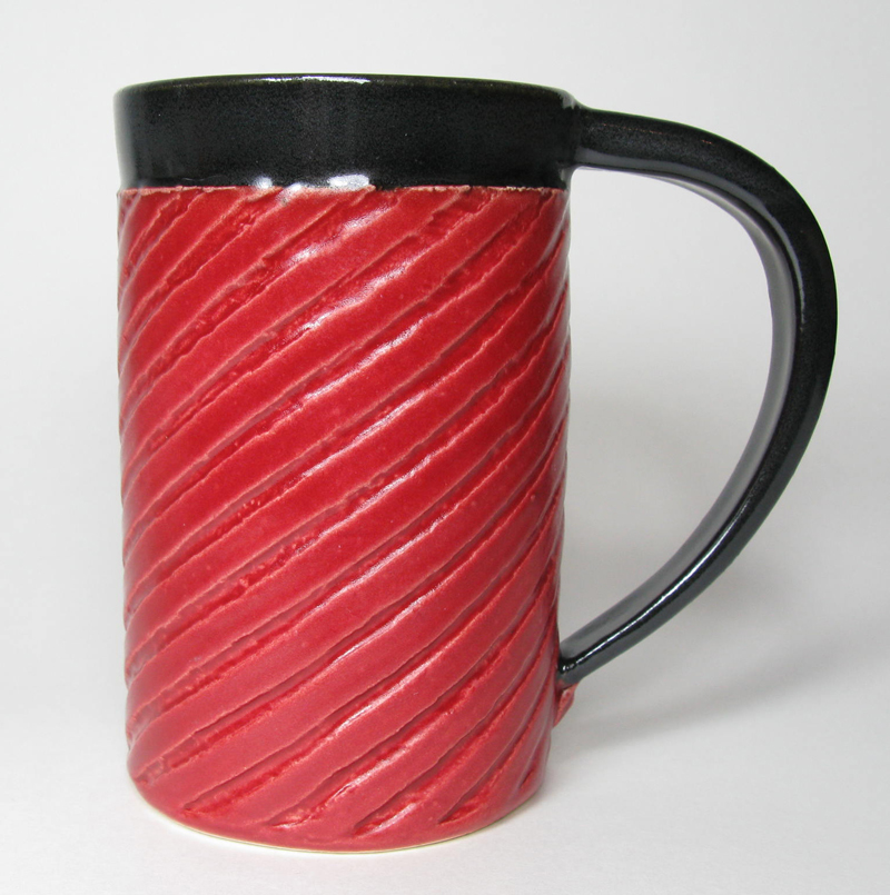 Tall Ceramic Mug - Red