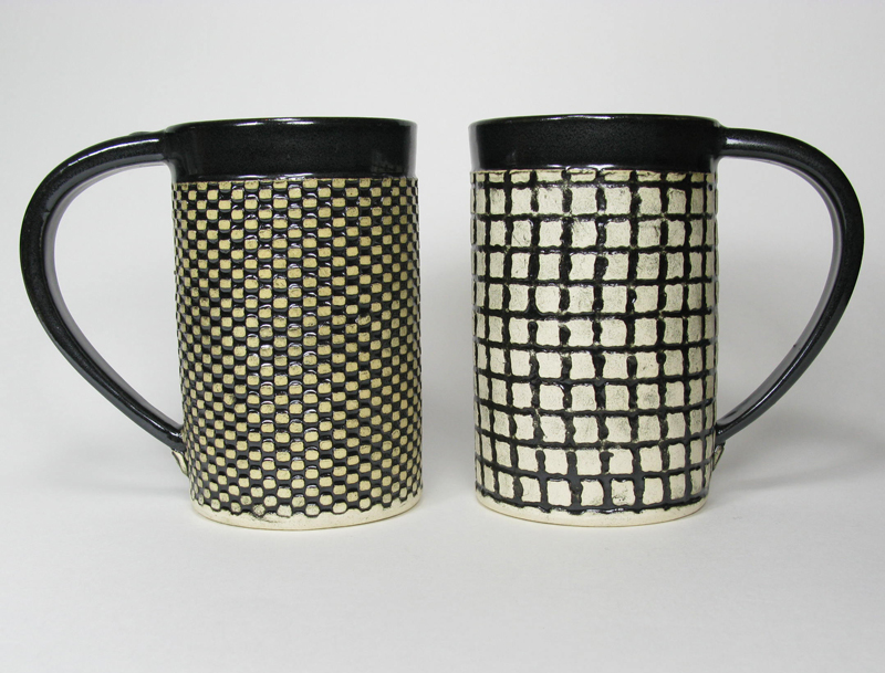 Ceramic Mug - Black and White Checks