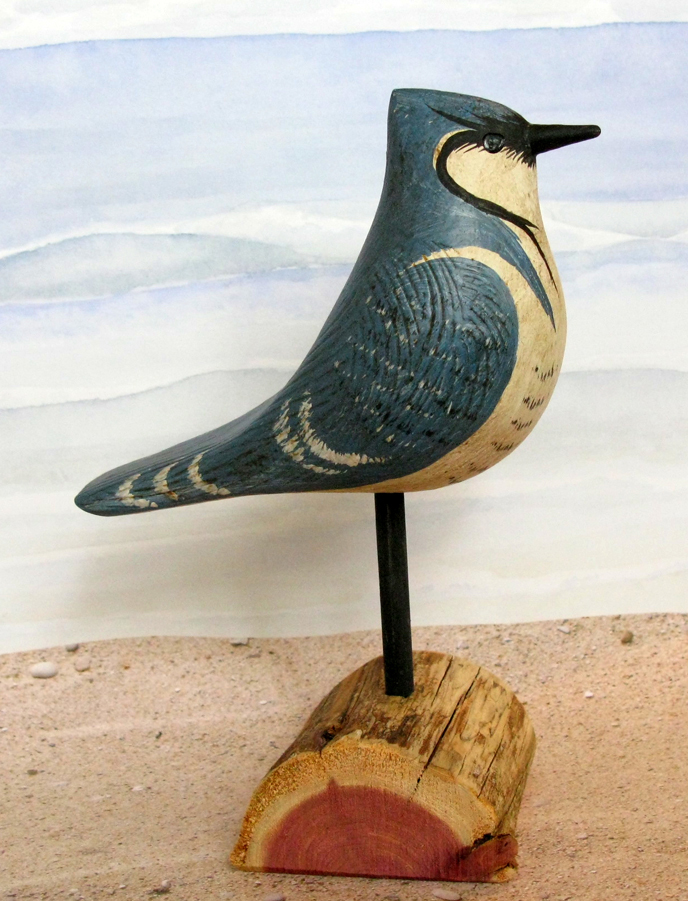 Carved Wood Blue Jay