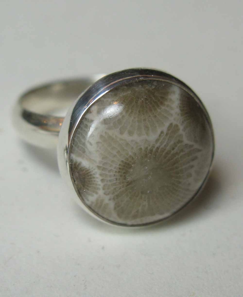 Petoskey Stone Ring in Sterling Silver