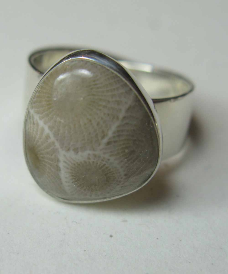 Petoskey Stone Ring in Sterling Silver
