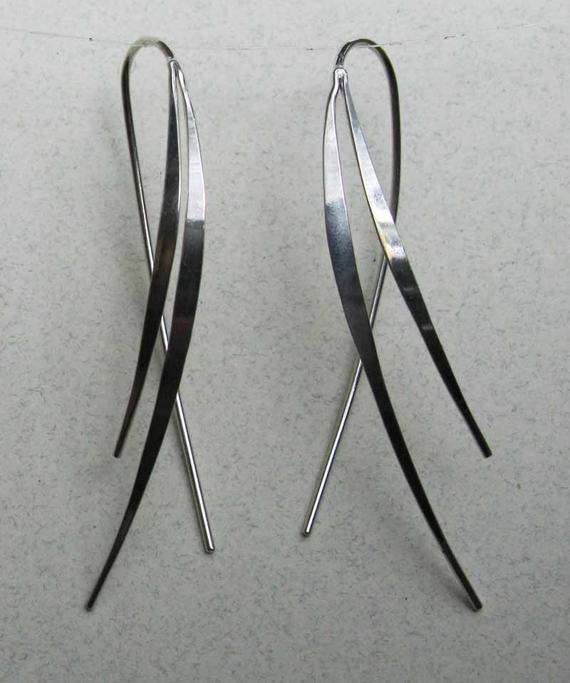 Curved Spear Sterling Earrings