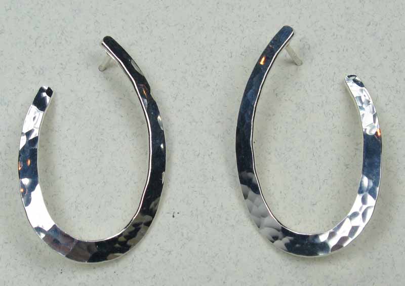Hammered Ovals Post Earrings