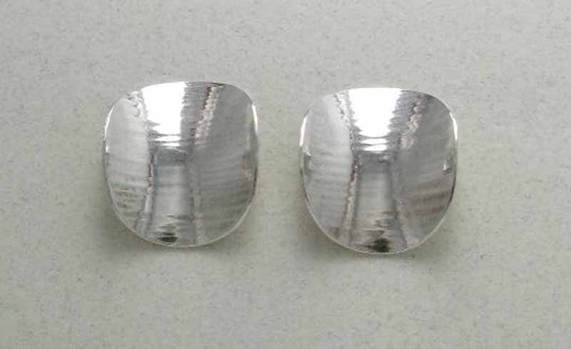 Large Chip Post Earrings in Sterling Silver