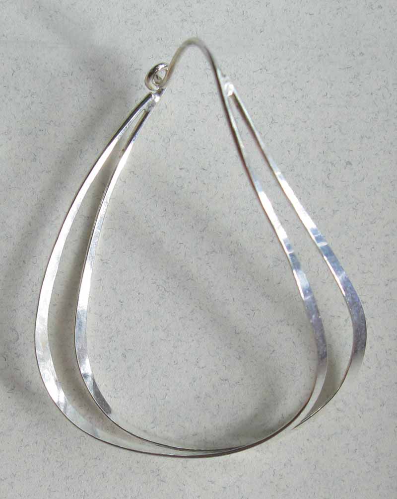 Large Oval Double Wire Earrings in Sterling Silver