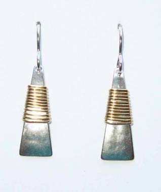 Silver and Gold Wrapped Earrings
