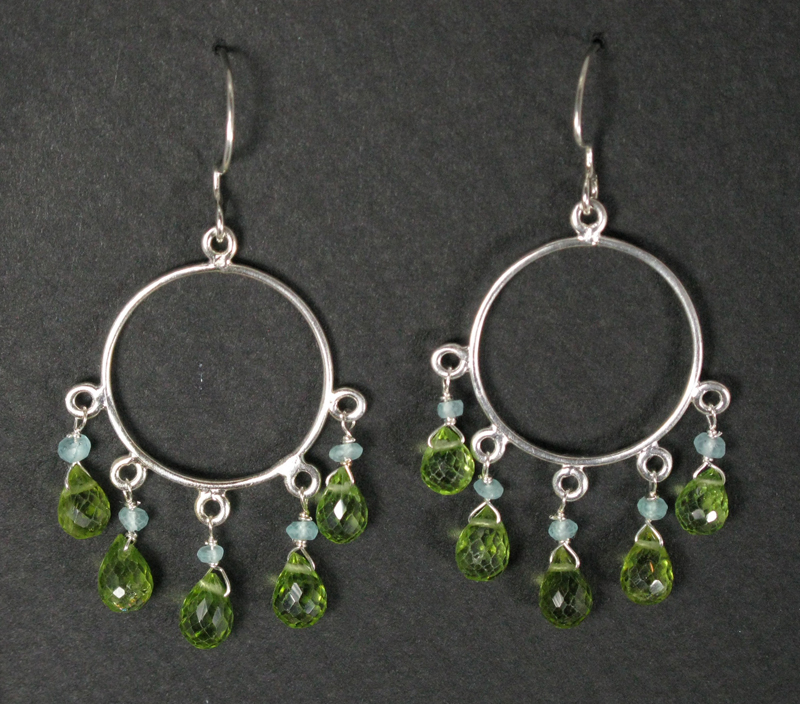 Peridot and Silver Chandelier Earrings