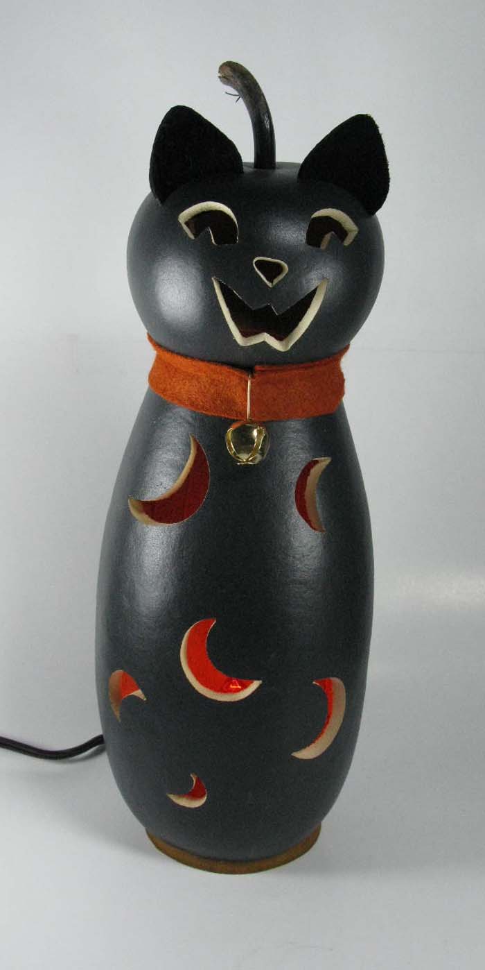 Raven Black Cat Illuminated Gourd