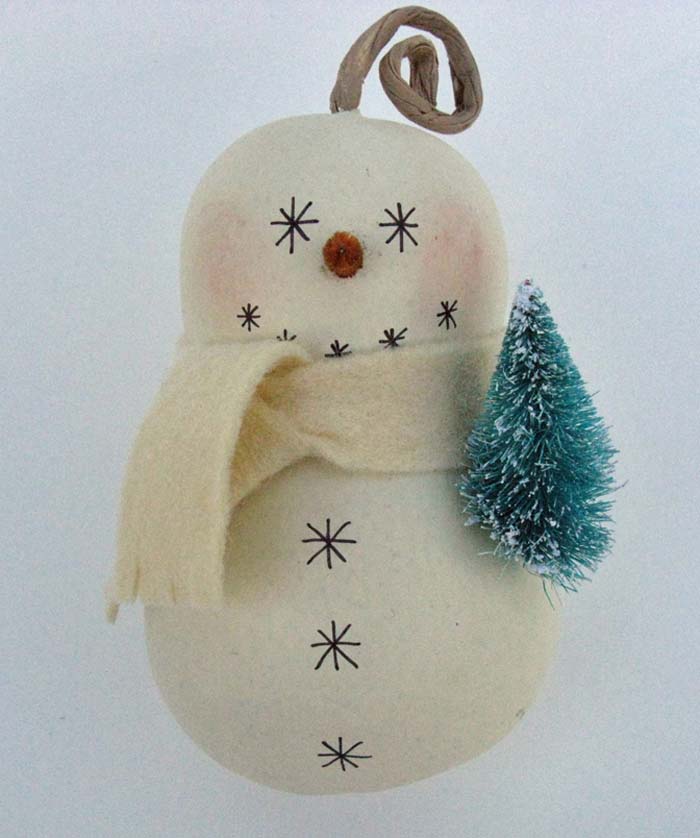 Snowman Gourd Ornament