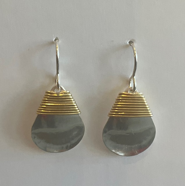 Small Hammered Wire Wrapped Teardrop Wire Earring