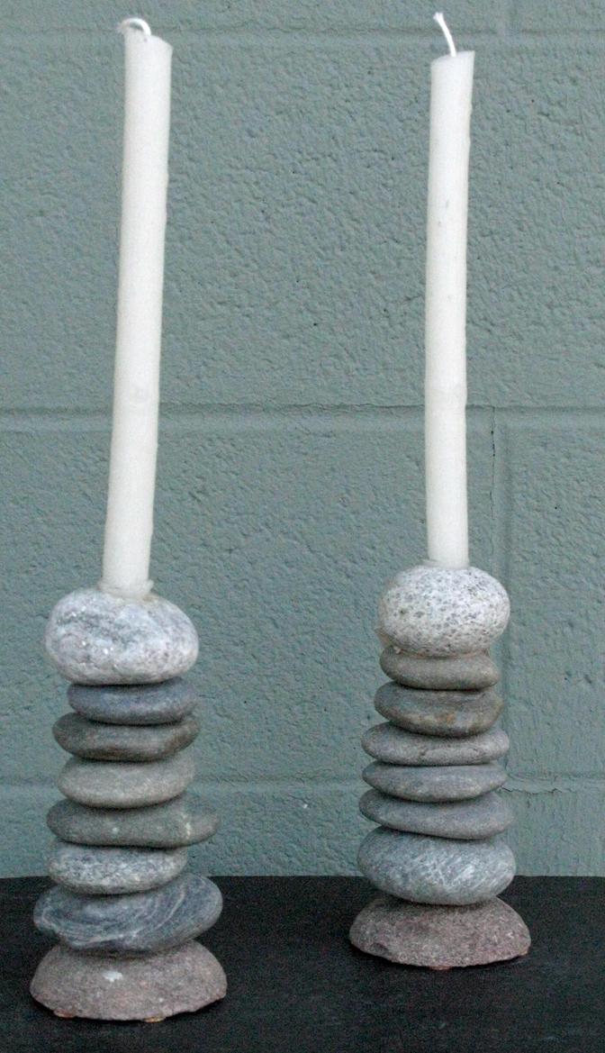 Stone Cairn Candlesticks