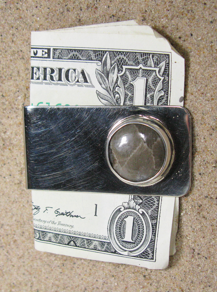 Money Clip - Sterling and Petoskey Stone