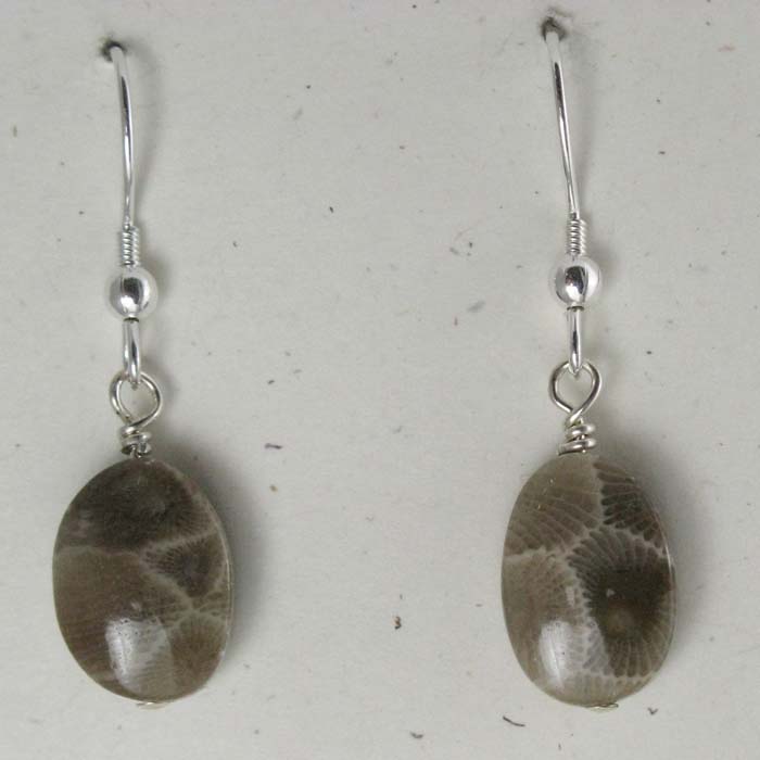 Medium Oval Petoskey Stone Earrings