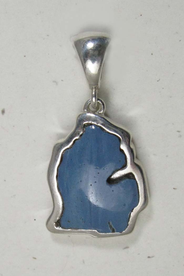 Cast Michigan Pendant, Sterling and Leland Blue