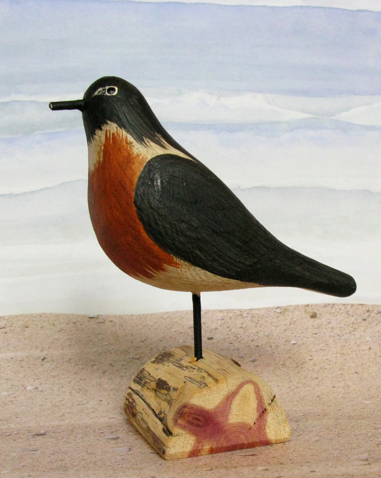 Carved Wood Robin Small