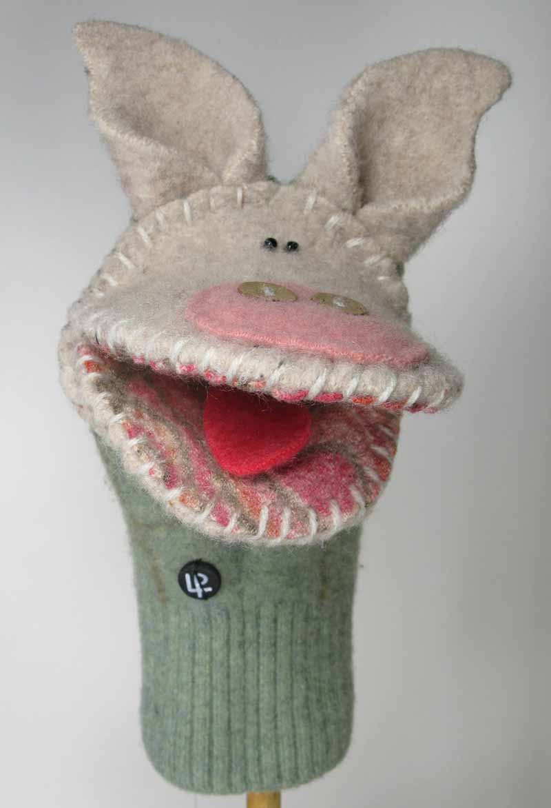 Recycled Wool Pig Puppet