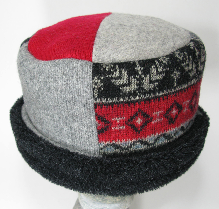 Rolled Pillbox Hat - Recycled Wool