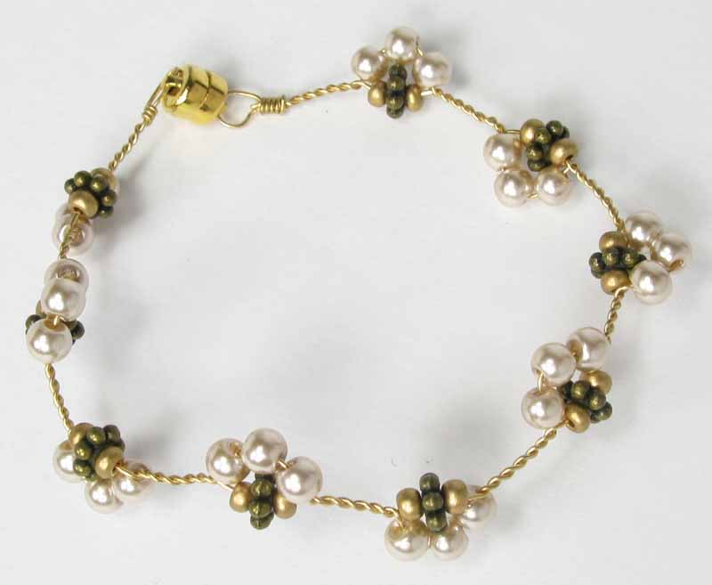 Almond Pearl Bead Bracelet
